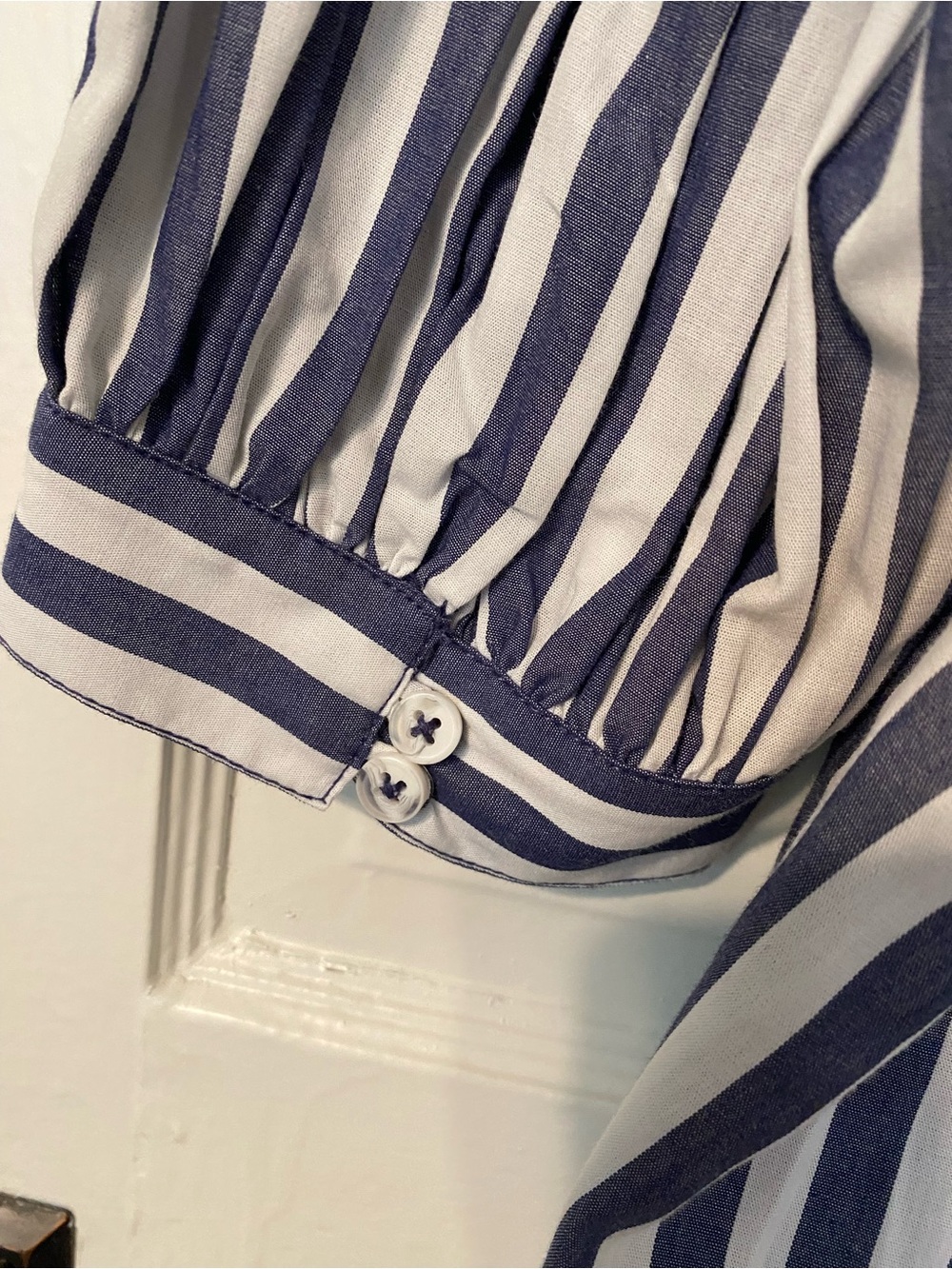Anthropologie Darcey Popover Swing Top Navy & White Stripe - Picture 8 of 11